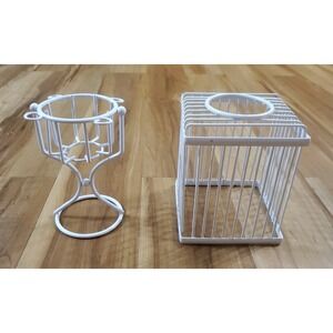 Vintage Metal Wire Toothbrush & Cup Holder Tissue Box Holder/Toilet Paper Holder